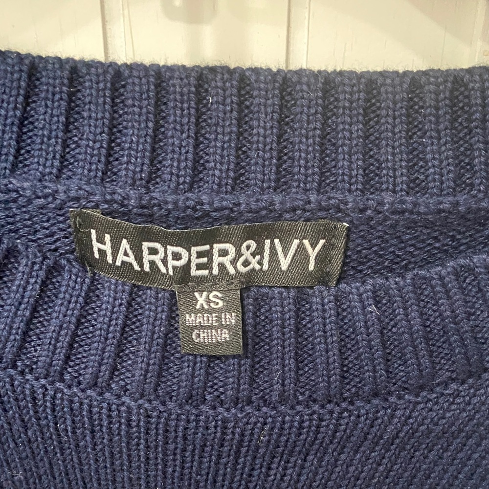 Harper Navy Knit Sweater - Picture 2 of 4